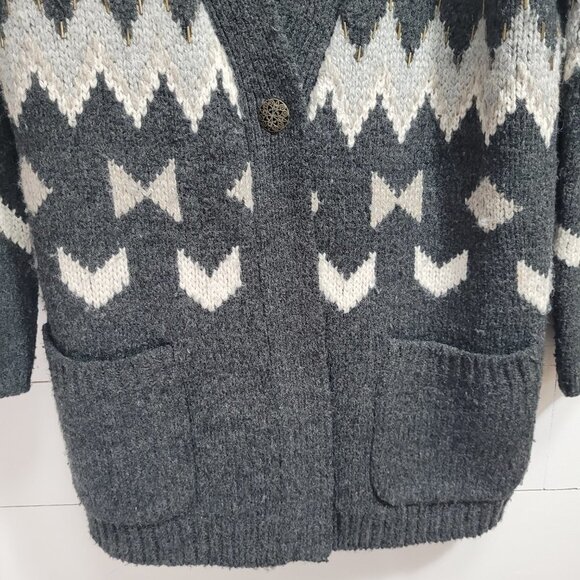 j.jill Single Button Wool Blend Cardigan Sweater w/Metal Accents Women's… - Picture 2 of 8